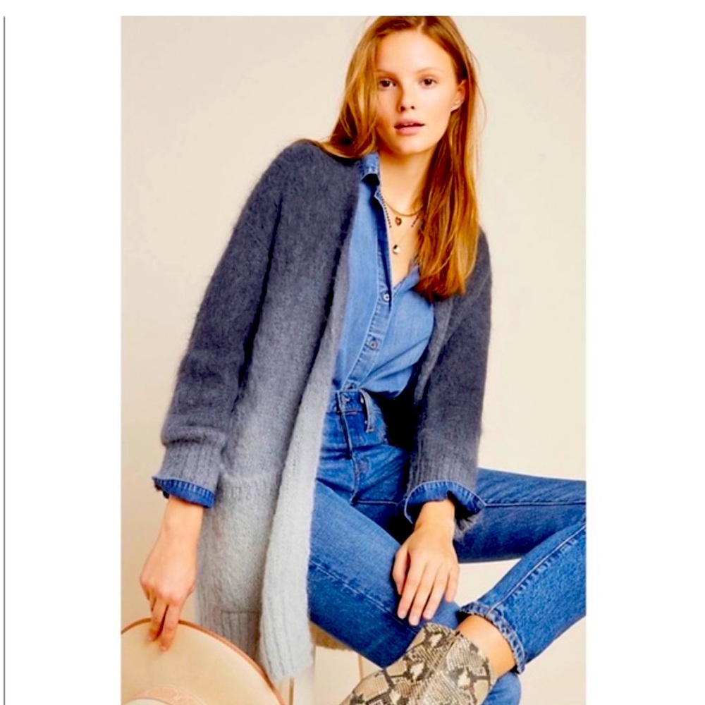 Anthropologie Jenee Dip-Dyed Ombre Cardigan S